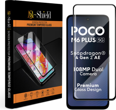 MS-Shield Tempered Glass Guard for POCO M6 Plus 5G, High Transparency HD+ Glass Protection(Pack of 1)