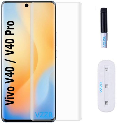 VZZR Tempered Glass Guard for Vivo V40, Vivo V40 Pro - UV Tempered Glass Screen Protector with Easy Installation Kit(Pack of 1)