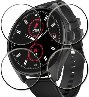 tombik Tempered Glass Guard for 22ff-Fire Boltt Apollo 4 Smartwatch(Pack of 4)