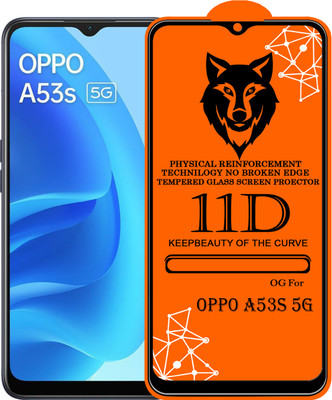 KING COVERS Tempered Glass Guard for 11D Tempered Glass Screen Protector for Oppo-A53s 5g |With Easy Installation Kit Full Adhesive Glass(Pack of 1)