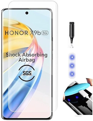 VZZR Tempered Glass Guard for HONOR X9b, HONOR X9b 5G - Advanced Borderless UV Curved Tempered Glass with Easy Installation Kit(Pack of 1)