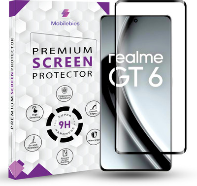 Mobliebies Tempered Glass Guard for Realme GT 6 Full Glue Curved Screen Protector - ( Non-UV Glass )(Pack of 1)