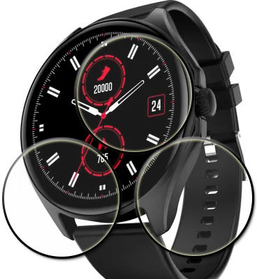 tombik Tempered Glass Guard for 28ff-Fire Boltt Apollo 4 Smartwatch(Pack of 3)