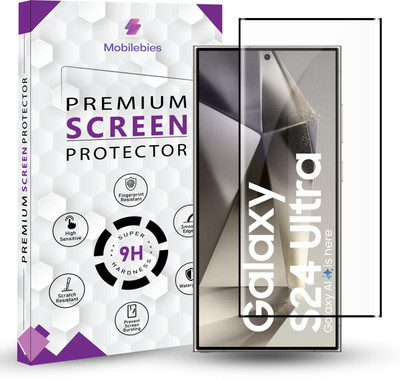 Mobilebies Tempered Glass Guard for Samsung S24 Ultra Full Glue Screen Protector With FingerPrint working(Pack of 1)