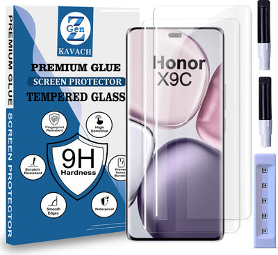 Genz Kavach Tempered Glass Guard for Honor X9c 5G, honor x9c 5g, HONOR X9C 5G Premium Technology UV Glass with Installation Kit(Pack of 2)