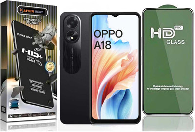 FAIYER BEAT Tempered Glass Guard for Premium high definition Tempered Glass For OPPO A18 (high definition finish,Pack Of 1) Advanced gaming high definition Full Screen Coverage Screen Protector for OPPO A18(Pack of 1)