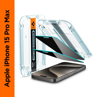 Spigen Tempered Glass Guard for Apple iPhone 15 Pro Max(Pack of 2)