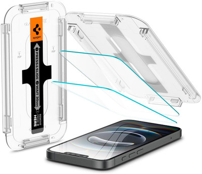 Spigen Tempered Glass Guard for iPhone 16e, iPhone 14, iPhone 13 pro, Apple iPhone 13(Pack of 2)