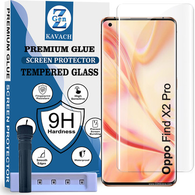 Genz Kavach Tempered Glass Guard for Oppo Find X2 Pro, oppo find x2 pro 5g OPPO FIND X2 PRO 5G, oppofindx2pro HD+UV Curved Screen Protector Guard with Easy Installation Kit(Pack of 1)