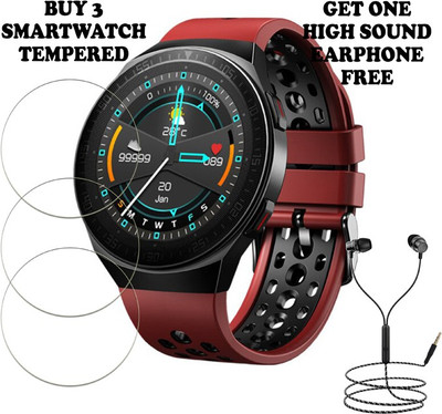 SOMTONE Tempered Glass Guard for MT3 Smart Watch PACK-3 BUY AND GET ONE EARPHONE FREE(Pack of 3)