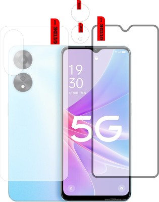 RapTag Front and Back Tempered Glass for OPPO A58x [Bubble Proof] [Transparent] [Anti Scratch].91.334(Pack of 2)