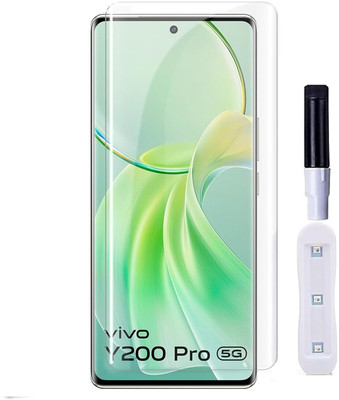 9H Edge To Edge Tempered Glass for Vivo Y200 Pro (5G)-UV Glass Nano liquid perfect fit design Full Covered Mobile Screen Protector with Nanoscale Light(Pack of 1)
