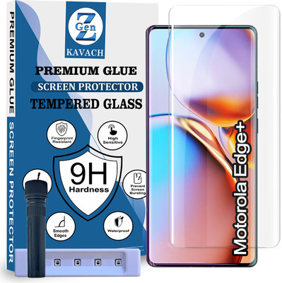 Genz Kavach Tempered Glass Guard for Motorola Edge + 5G, motorola edge plus (2023) 5g MOTOROLA EDGE PLUS (2023) 5G HD+UV Curved Screen Protector Guard with Easy Installation Kit(Pack of 1)