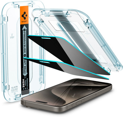 Spigen Tempered Glass Guard for Apple iPhone 15 Pro(Pack of 2)