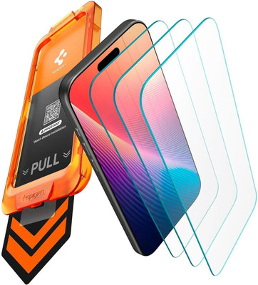 Spigen Tempered Glass Guard for iPhone 17 Pro, [Easy Installation] [High Alumina Silicate](Pack of 3)