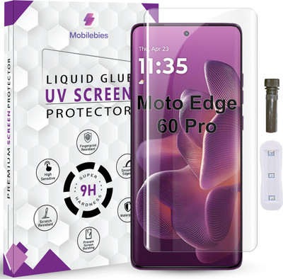 Mobilebies Tempered Glass Guard for Motorola Edge 60 Pro 5G Advanced HD+ UV Glass Screen Protector Guard with Easy Installation Kit(Pack of 1)