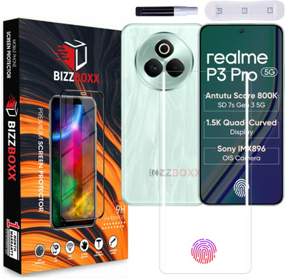 BizzBoxx Tempered Glass Guard for realme P3 Pro 5G, realme P3 Pro, realme P3Pro 5G, P3 Pro 5G, Fingerprint Working, Quad Curved Nano Fiber Guard, UV Glue Glass With Installation Kit(Pack of 1)