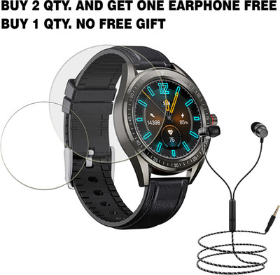 SOMTONE Tempered Glass Guard for AQFIT W14 SMART WATCH BUY 2 QTY AND GET ONE EARPHONE FREE(Pack of 1)