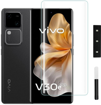 ESD Edge To Edge Tempered Glass for Vivo V30E / Vivo V30E 5G || Glass With 9H Hardness And Gorilla Glass Protection With Anti Scratch Property , UV Tempered Glass Advance Hd+ Clearity With (Free UV Light , UV Glue.)(Pack of 1)