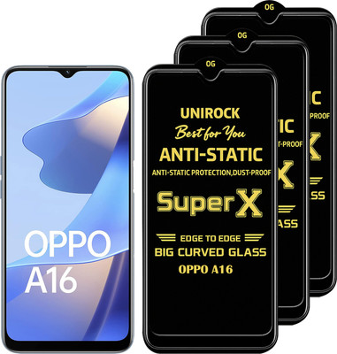 Unirock Tempered Glass Guard for OPPO A16(Pack of 3)