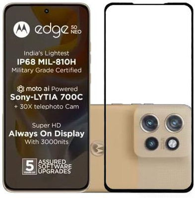 LIKEDESIGN Edge To Edge Tempered Glass for MOTOROLA Edge 50 Neo, MOTO Edge 50 Neo(Pack of 1)