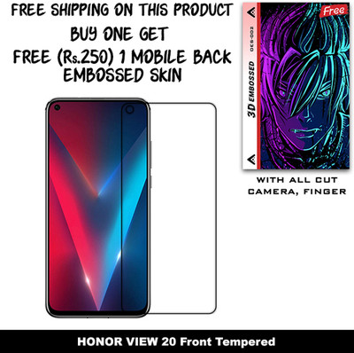 ARBAN Tempered Glass Guard for HONOR VIEW 20 And Free 1 Mobile Back Embossed Skin With Cut FS002(Pack of 1)
