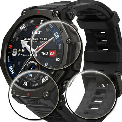 tombik Tempered Glass Guard for 22pi-Amazfit T-Rex 3 Pro Smartwatch(Pack of 3)
