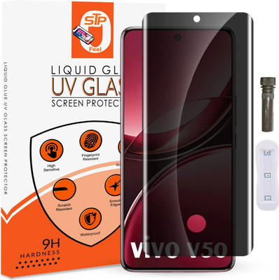 STP FEEL Tempered Glass Guard for Vivo V50 5G , V50e 5G UV Advanced Curved Privacy Screen Protector Guard with Easy Installation Kit(Pack of 1)