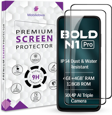 Qoisa Tempered Glass Guard for Lava Bold N1 Pro Elite Screen Protector Guard with Easy Installation Kit(Pack of 2)