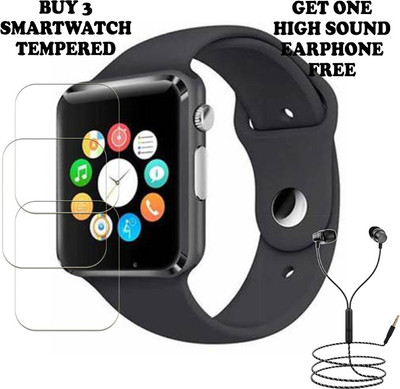 ARBAN Tempered Glass Guard for WOKIT A1-12 Smartwatch PACK-3 BUY AND GET ONE EARPHONE FREE(Pack of 3)