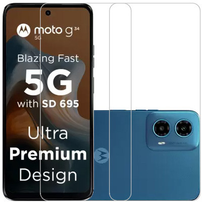 ECMERED Tempered Glass Guard for MOTOROLA G34 5G, MOTOROLA G34, moto g34 5g, moto g34, Motorola moto G34 5G, Motorola moto G34(Pack of 2)