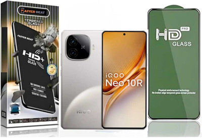 FAIYER BEAT Tempered Glass Guard for Premium high definition Tempered Glass For iqoo neo 10r (high definition finish,Pack Of 1) Advanced gaming high definition Full Screen Coverage Screen Protector for iqoo neo 10r(Pack of 1)