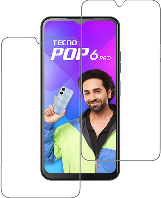 SNMART Tempered Glass Guard for Tecno Pop 6 Pro(Pack of 2)