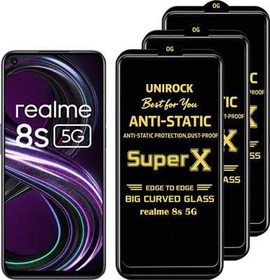 Unirock Tempered Glass Guard for realme 8s 5G(Pack of 3)