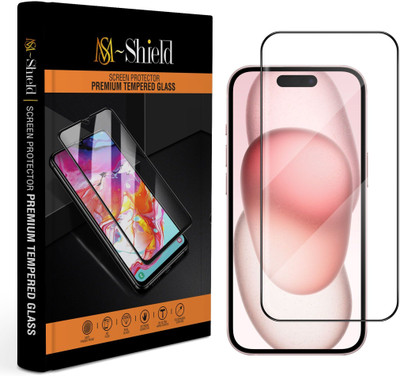MS-Shield Tempered Glass Guard for Apple iPhone 15, High Transparency HD+ Glass Protection(Pack of 1)