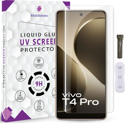 Mobilebies Tempered Glass Guard for Vivo T4 Pro 5G Advanced HD+ UV Glass Screen Protector Guard with Easy Installation Kit(Pack of 1)