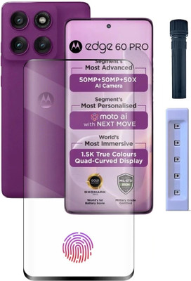 ESD Tempered Glass Guard for Motorola Edge 60 Pro 5G • Motorola Edge 60 Pro • Moto Edge 60 Pro 5G • Moto Edge 60 Pro • Edge 60 Pro 5G • Edge 60 Pro UV HD+ Tempered Glass Screen Protector Guard Compatible For (6.78 Inch, Pack of 1) Full Adhesive UV HD+ Curved Case Friendly HD Clarity with easy instal