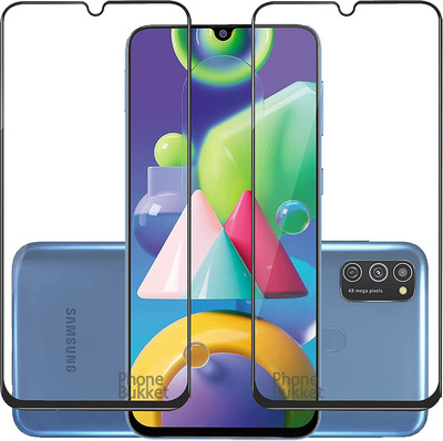 NIMMIKA ENTERPRISES Edge To Edge Tempered Glass for Samsung Galaxy M21 2021(Comprehensive protection | High-quality material | Multi-layered coating | Clear and smooth surface | Easy to install)(Pack of 2)