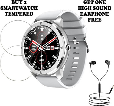SOMTONE Tempered Glass Guard for Q59 Smartwatch BUY PACK 2 AND GET ONE EARPHONE FREE(Pack of 2)