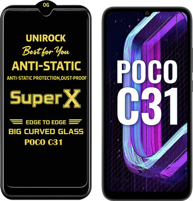 Unirock Tempered Glass Guard for POCO C31(Pack of 1)
