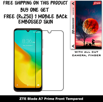 ARBAN Tempered Glass Guard for ZTE Blade A7 Prime (Free 1 Mobile Back Embossed Skin With Cut FS010)(Pack of 1)