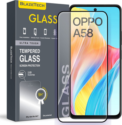 BlazeTech Tempered Glass Guard for Oppo A58 4G(Pack of 1)