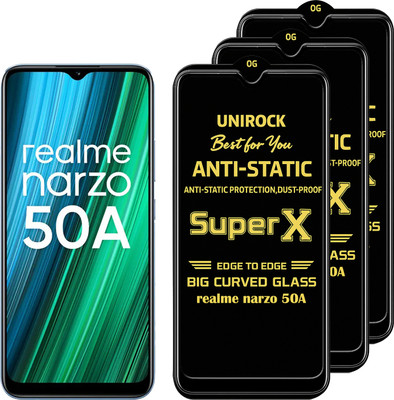 Unirock Tempered Glass Guard for realme narzo 50A(Pack of 3)