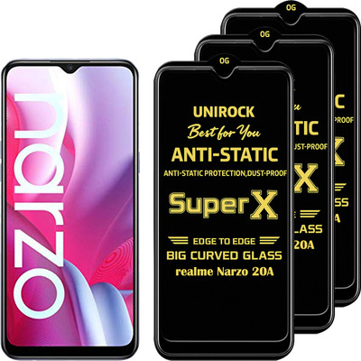 Unirock Tempered Glass Guard for realme Narzo 20A(Pack of 3)