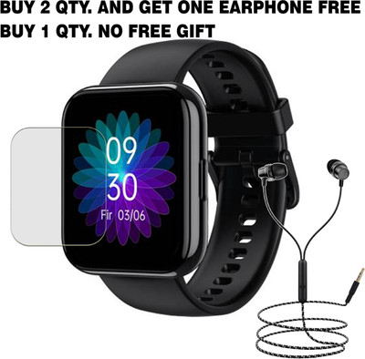 SOMTONE Tempered Glass Guard for DIZO Watch Pro Smartwatch BUY 2 QTY AND GET ONE EARPHONE FREE(Pack of 1)