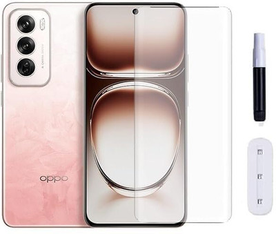 WallCraft Tempered Glass Guard for Design for Oppo Reno 12 Pro 5G / Oppo Reno 12 5G Advanced Border Less Full Edge to Edge UV Screen Protector and Easy Installation Kit.(Pack of 1)