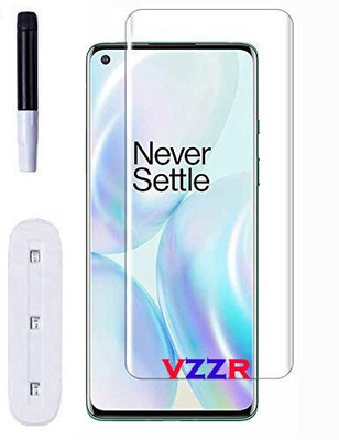 VZZR Tempered Glass Guard for OnePlus 8 - UV Tempered Glass Advanced Borderless Design(Pack of 1)