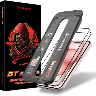 Kapaver Tempered Glass Guard for Apple iPhone 15(Pack of 2)