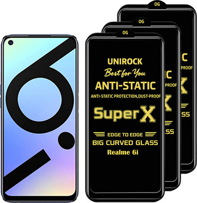 Unirock Tempered Glass Guard for Realme 6i(Pack of 3)