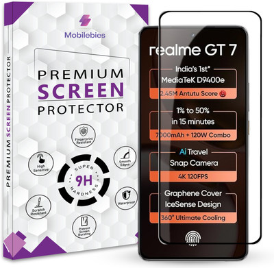 Mobilebies Tempered Glass Guard for Realme GT 7 / GT 7T Premium Screen Protector Guard with Easy Installation Kit(Pack of 1)